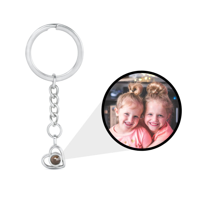 Personalised Heart Keyring – Photo Projection Keyring